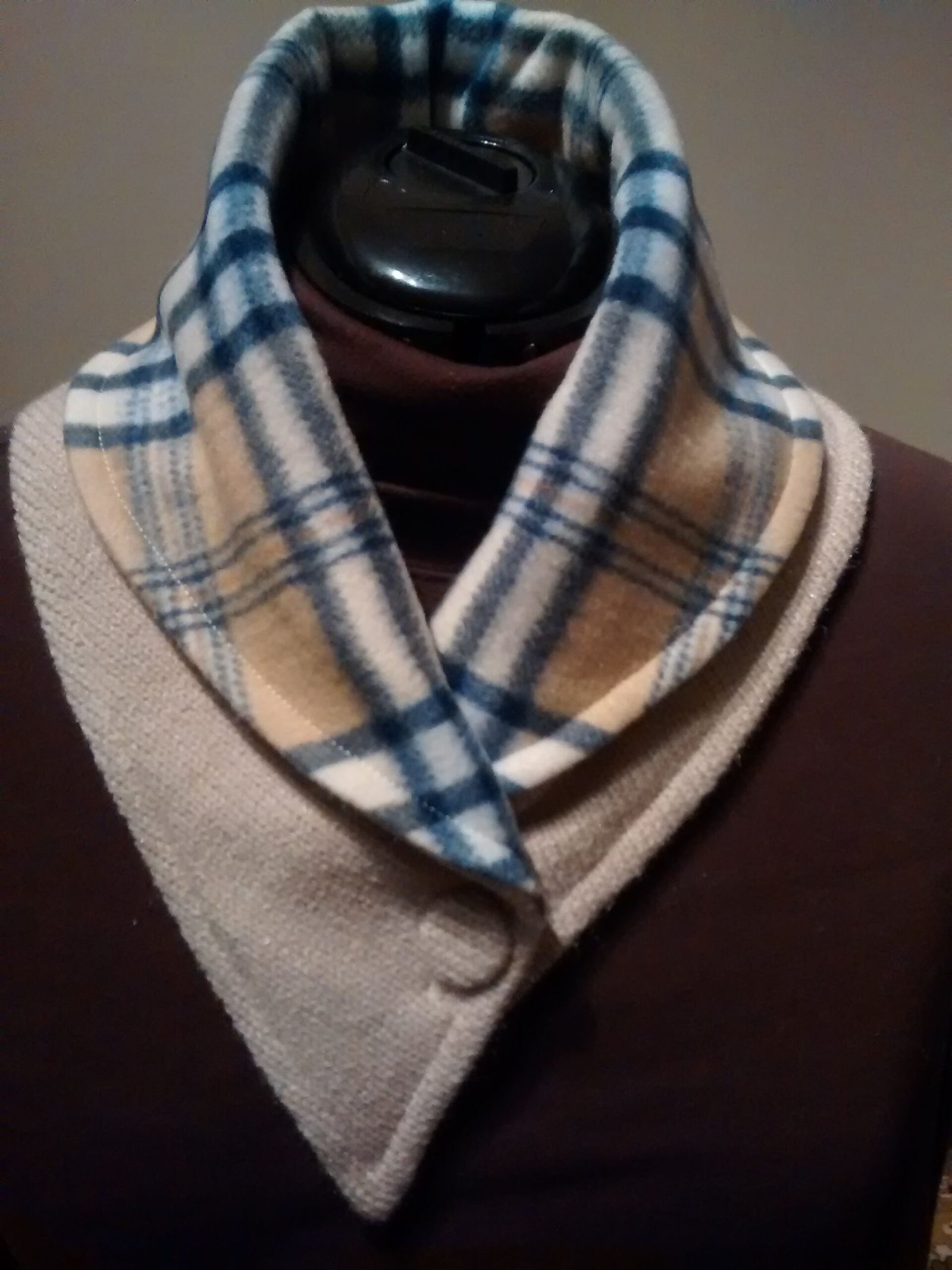 Upcycled Plaid Wool Scarf